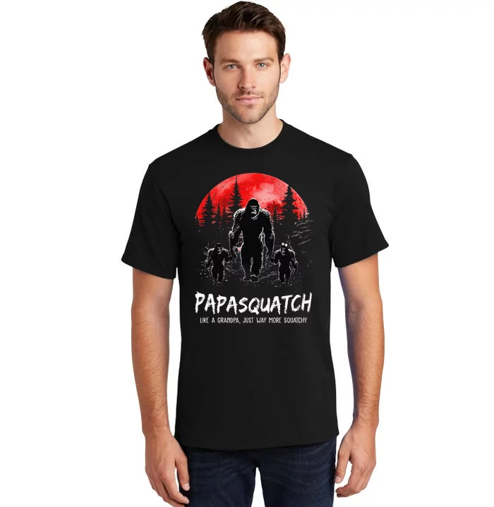 Papasquatch Like A Grandpa Just Way More Squatchy Funny Papa Tall T-Shirt