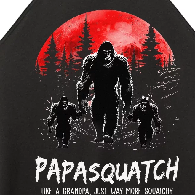 Papasquatch Like A Grandpa Just Way More Squatchy Funny Papa Women’s Perfect Tri Rocker Tank