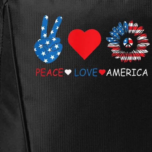 Peace Love America July 4th City Backpack