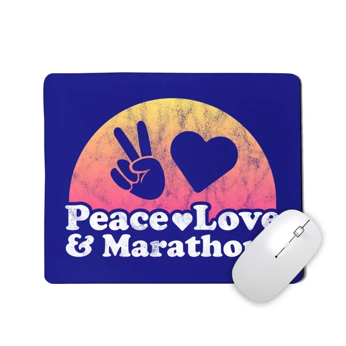 Peace Love And Marathons Marathon Great Gift Mousepad