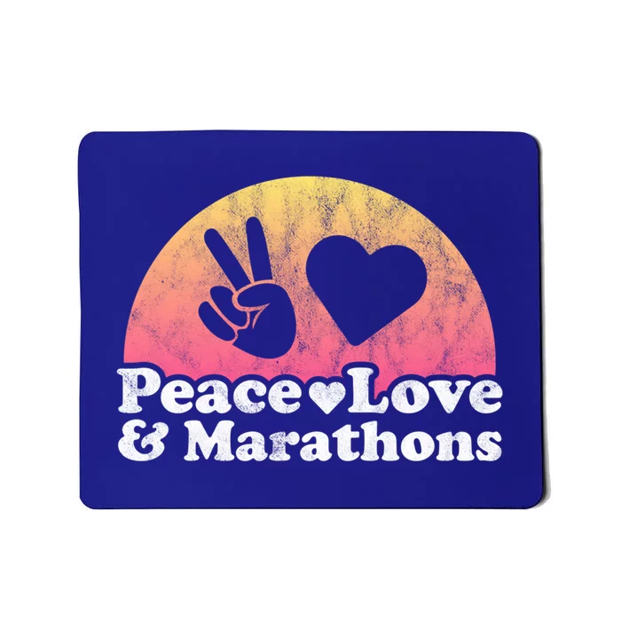 Peace Love And Marathons Marathon Great Gift Mousepad