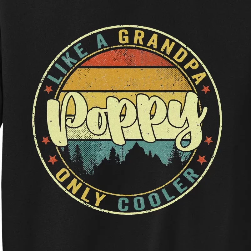 Poppy Like A Grandpa Only Cooler Funny Dad Poppy Fathers Day Tall Sweatshirt