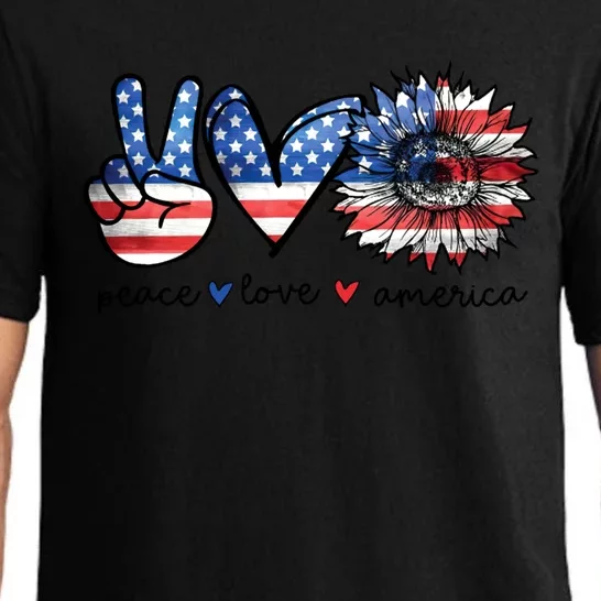 Peace Love America 4th Of July Independence Day Gift Pajama Set