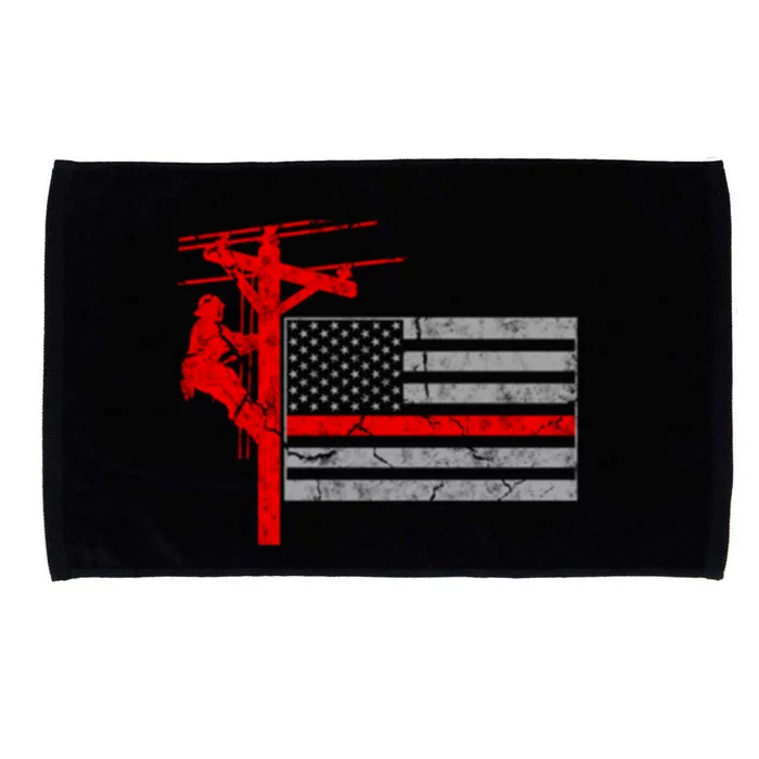 Patriotic Line American Flag Meaningful Gift Microfiber Hand Towel