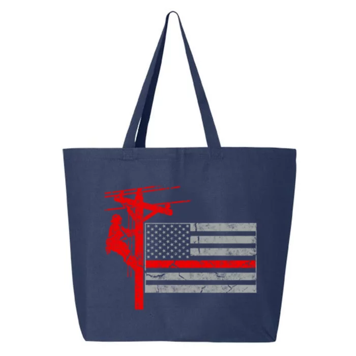 Patriotic Line American Flag Meaningful Gift 25L Jumbo Tote