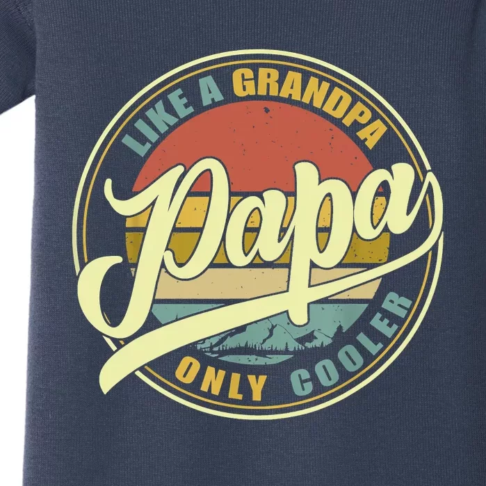 PAPA Like A Grandpa ONLY COOLER Funny Dad Papa Definition Baby Bodysuit