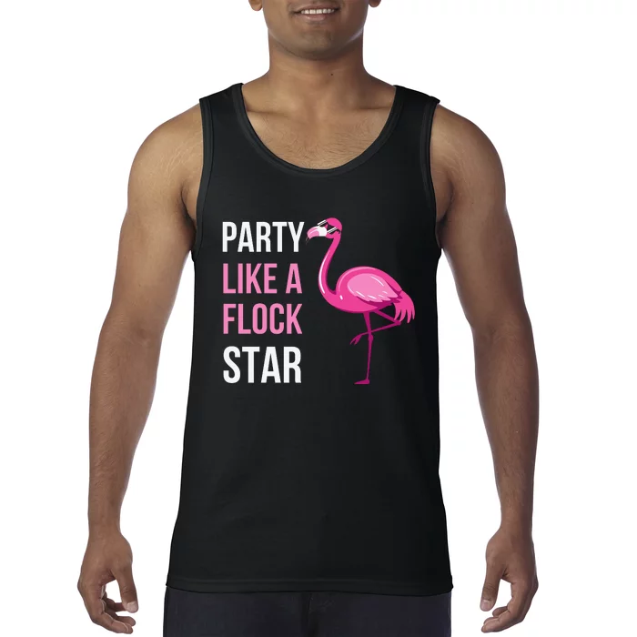 Party Like A Flock Star Pink Flamingo Tank Top