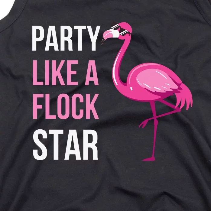 Party Like A Flock Star Pink Flamingo Tank Top