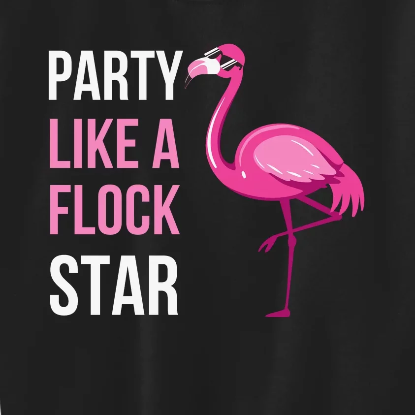 Party Like A Flock Star Pink Flamingo Kids Sweatshirt