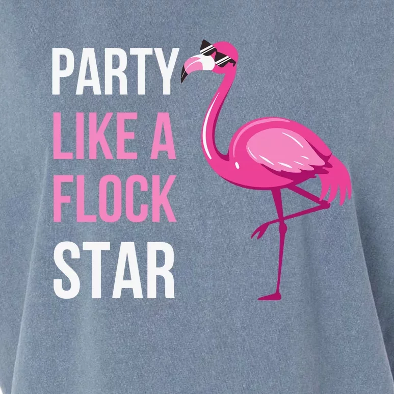 Party Like A Flock Star Pink Flamingo Garment-Dyed Women's Muscle Tee