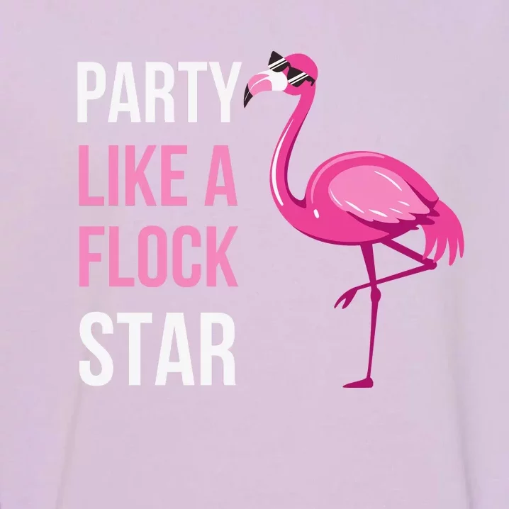 Party Like A Flock Star Pink Flamingo Garment-Dyed Sweatshirt