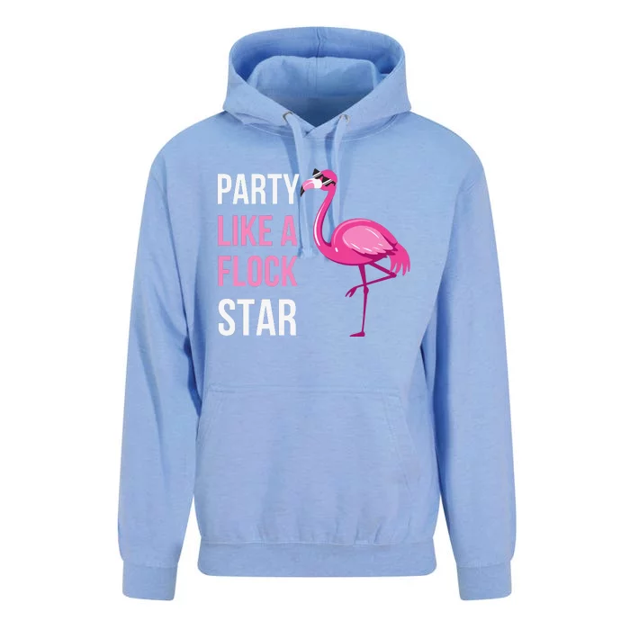 Party Like A Flock Star Pink Flamingo Unisex Surf Hoodie