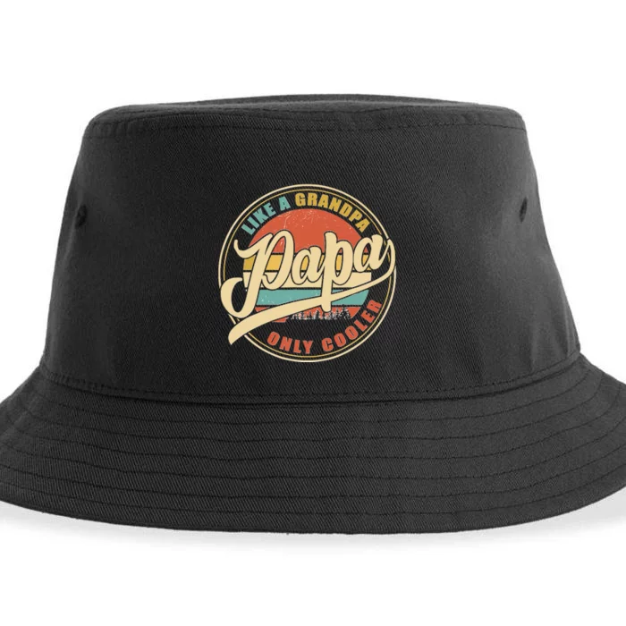 Papa Like A Grandpa Only Cooler Funny Dad Papa Definition Sustainable Bucket Hat