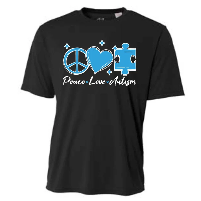 Peace Love Autism Gift Autism Awareness Quote Proud Autistic Gift Cooling Performance Crew T-Shirt