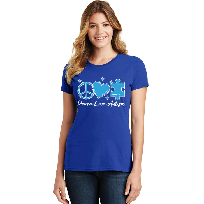 Peace Love Autism Gift Autism Awareness Quote Proud Autistic Gift Women's T-Shirt