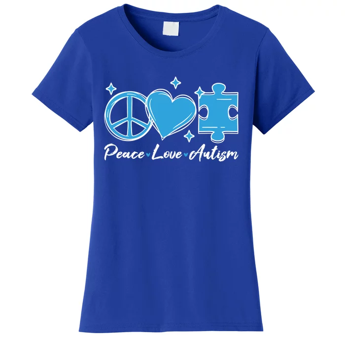 Peace Love Autism Gift Autism Awareness Quote Proud Autistic Gift Women's T-Shirt