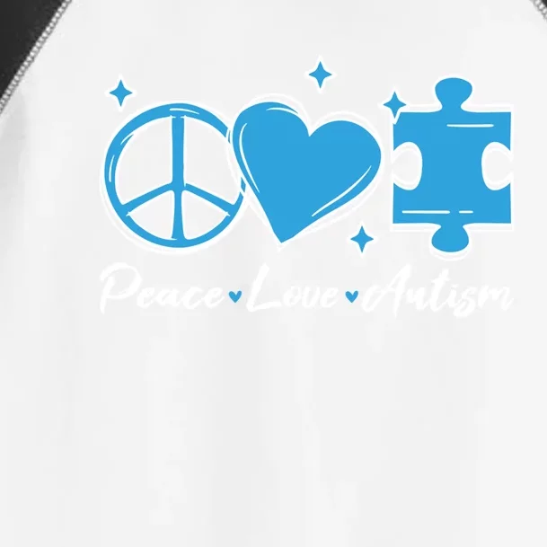 Peace Love Autism Gift Autism Awareness Quote Proud Autistic Gift Toddler Fine Jersey T-Shirt