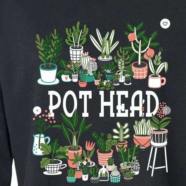 Plant Lover And Gardener Pot Head Succulent Cropped Pullover Crew