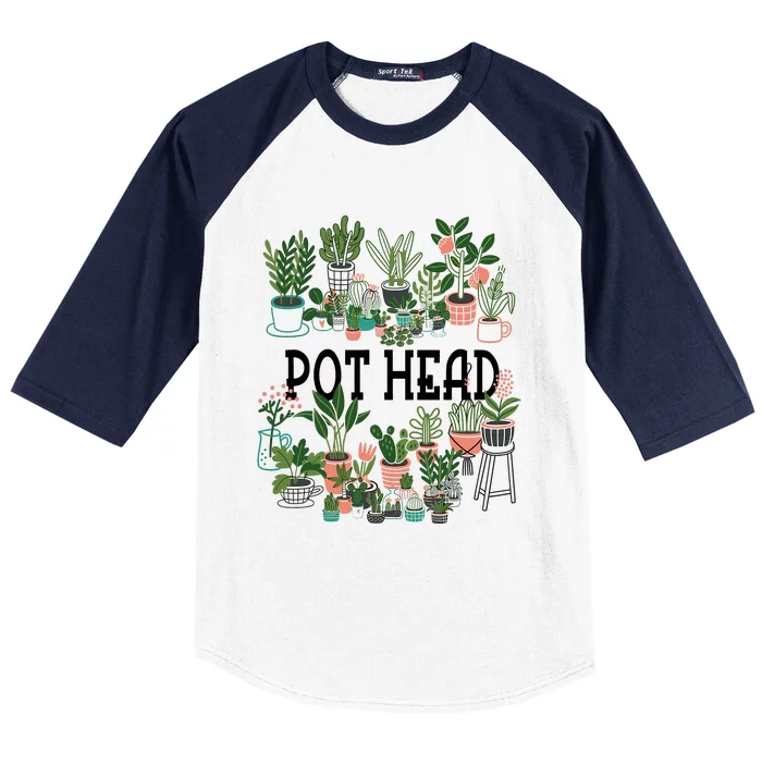 Plant Lover And Gardener Pot Head Succulent Baseball Sleeve Shirt