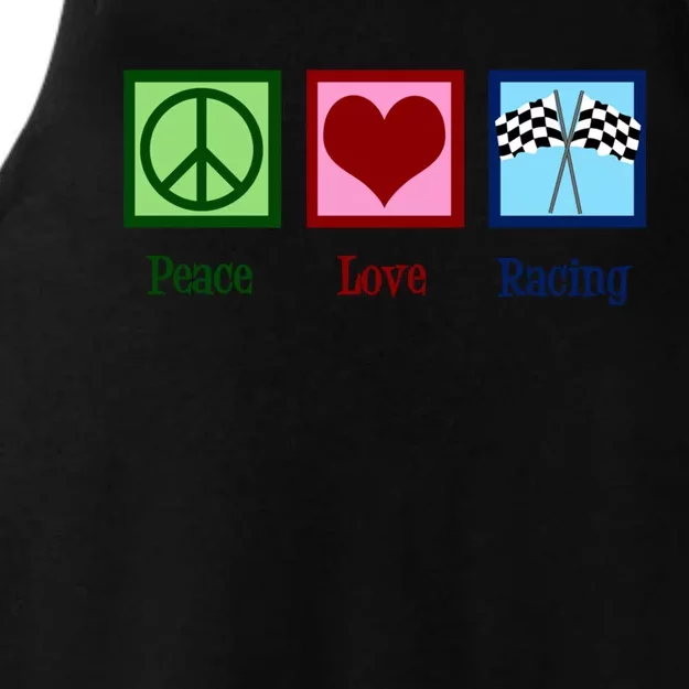 Peace Love Auto Racing Gift Ladies Tri-Blend Wicking Tank