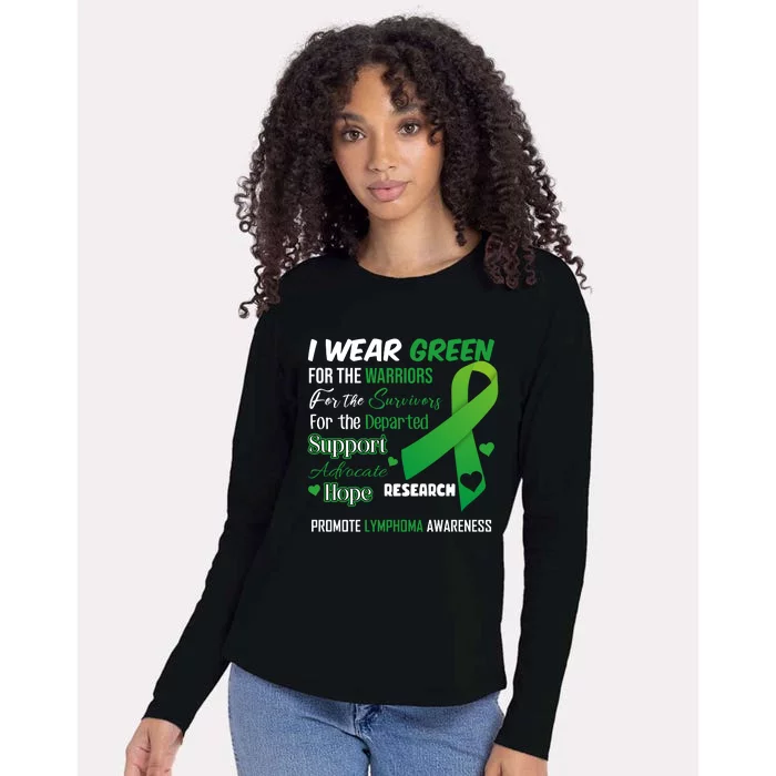 Promote Lymphoma Awareness Wear Green Womens Cotton Relaxed Long Sleeve T-Shirt