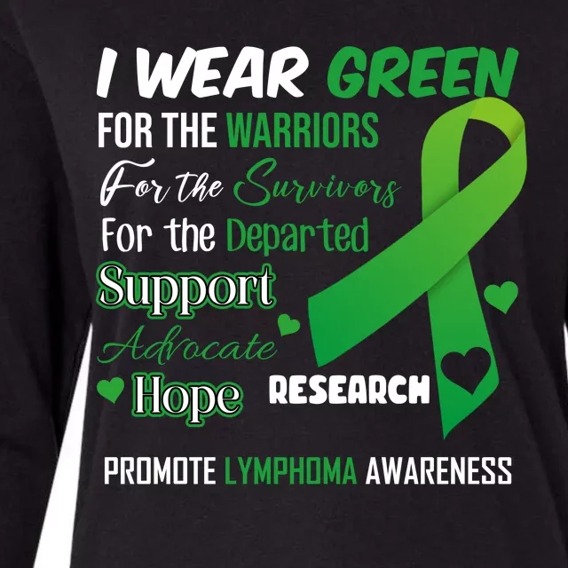 Promote Lymphoma Awareness Wear Green Womens Cotton Relaxed Long Sleeve T-Shirt