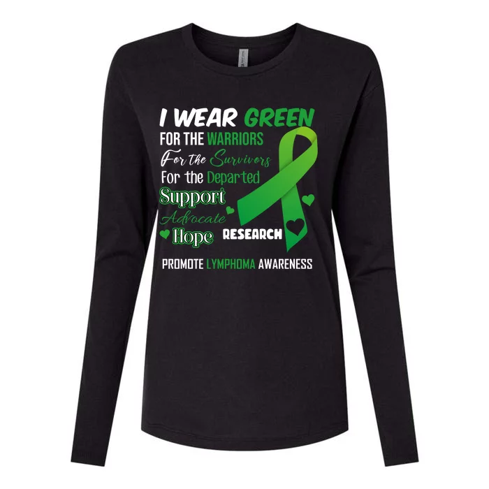 Promote Lymphoma Awareness Wear Green Womens Cotton Relaxed Long Sleeve T-Shirt