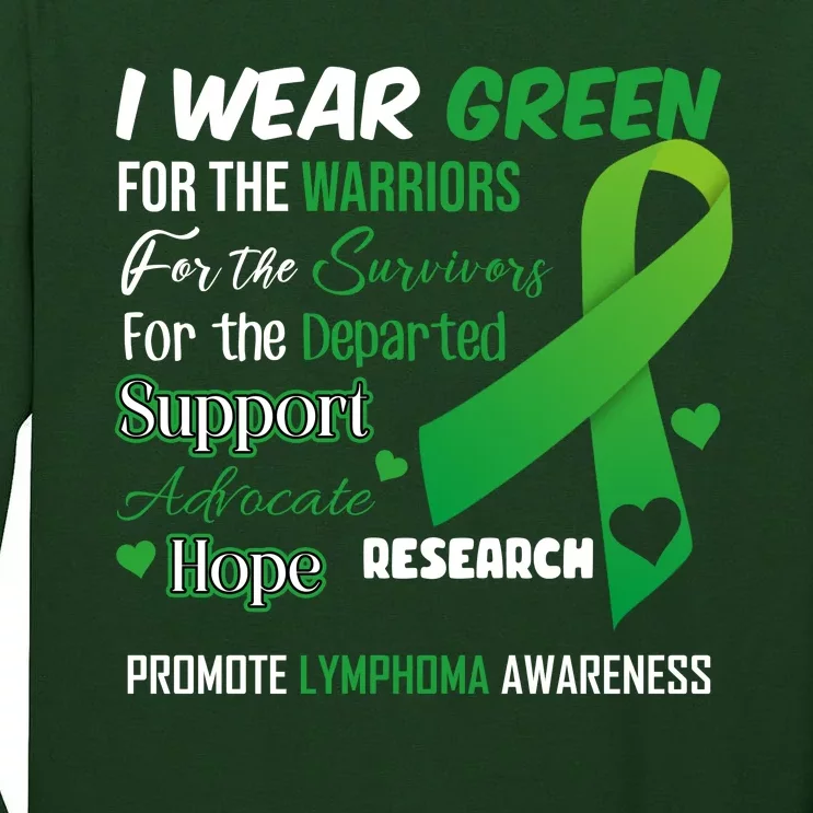 Promote Lymphoma Awareness Wear Green Tall Long Sleeve T-Shirt