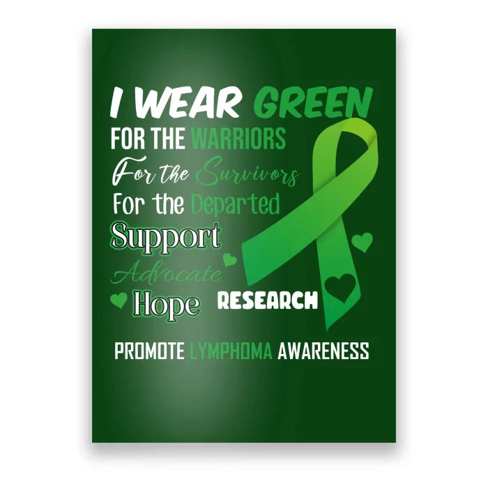 Promote Lymphoma Awareness Wear Green Poster