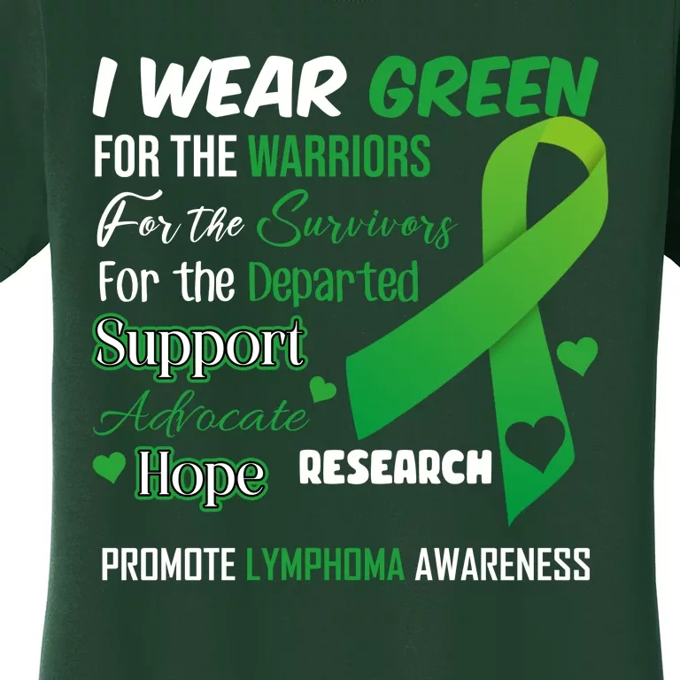 Promote Lymphoma Awareness Wear Green Women's T-Shirt