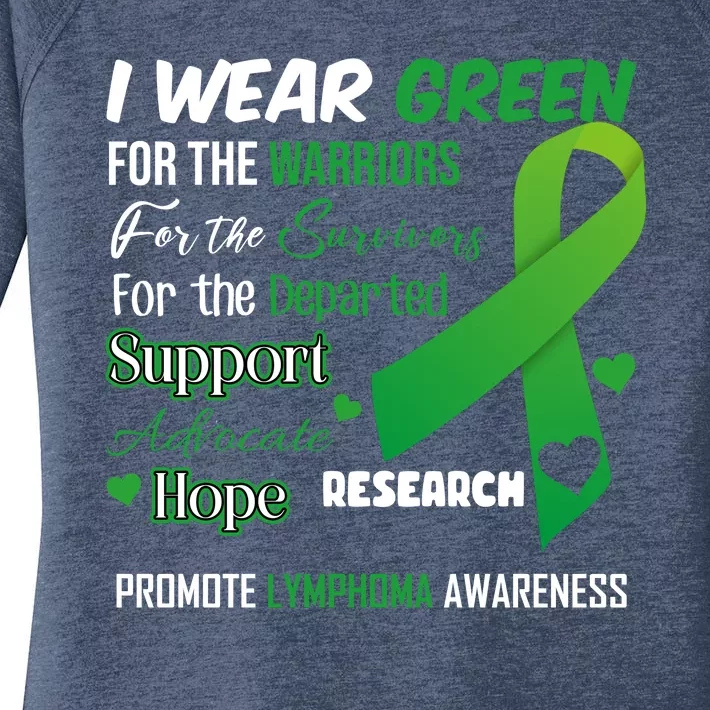 Promote Lymphoma Awareness Wear Green Women's Perfect Tri Tunic Long Sleeve Shirt