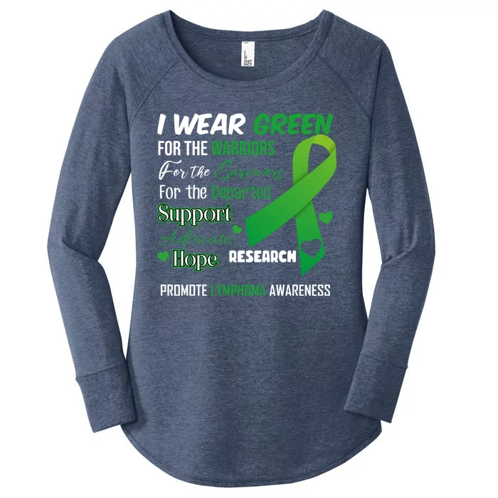 Promote Lymphoma Awareness Wear Green Women's Perfect Tri Tunic Long Sleeve Shirt