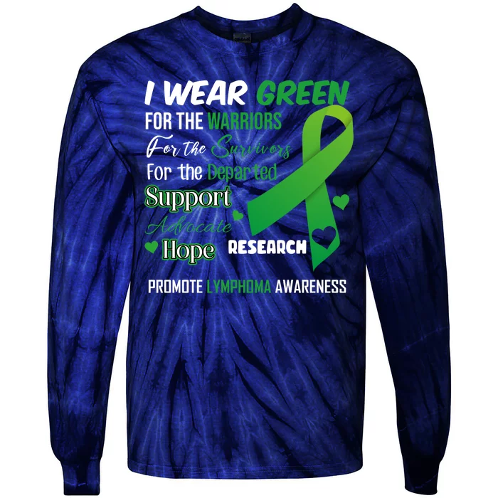 Promote Lymphoma Awareness Wear Green Tie-Dye Long Sleeve Shirt