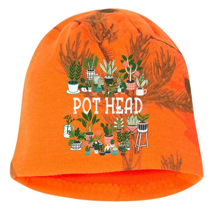 Plant Lover And Gardener Pot Head Succulent Kati - Camo Knit Beanie