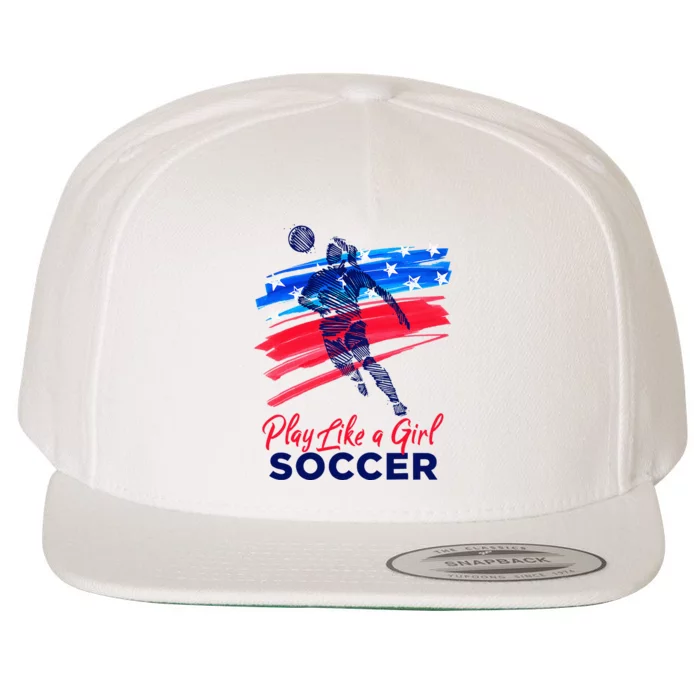 Play Like A Girl Soccer Sport Football Wool Snapback Cap