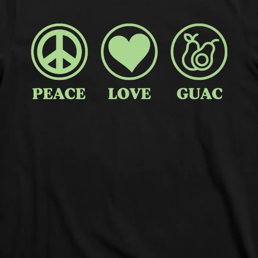 Peace Love And Guac Simple Basic Avocado Icon T-Shirt