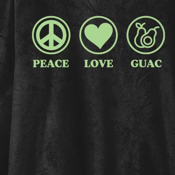 Peace Love And Guac Simple Basic Avocado Icon Hooded Wearable Blanket