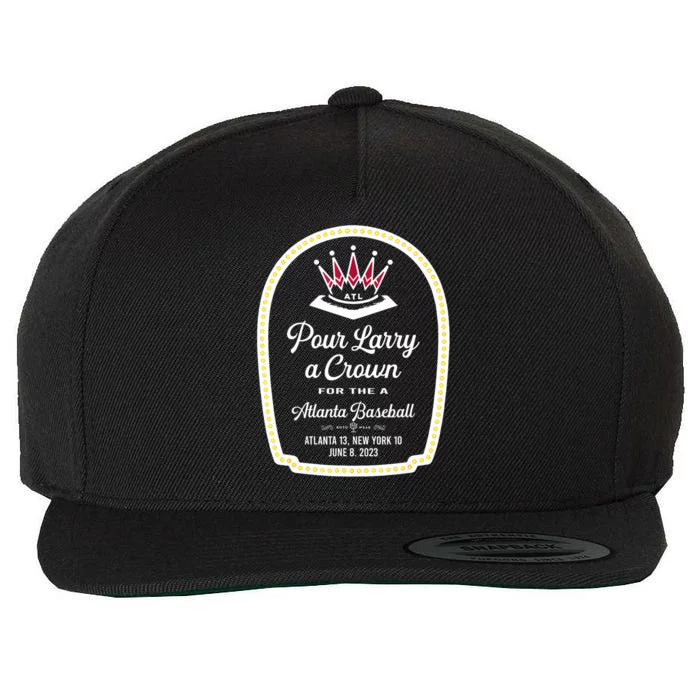 POUR LARRY A CROWN Home Run Celebration Funny Wool Snapback Cap