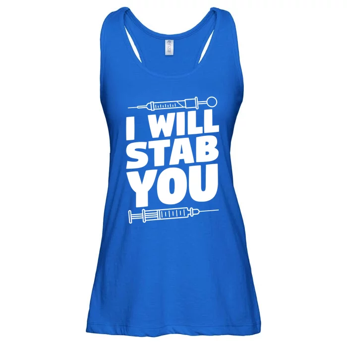 Phlebotomy Lab Assistant Funny Gift I Will Stab You Funny Gift Phlebotomist Cute Ladies Essential Flowy Tank