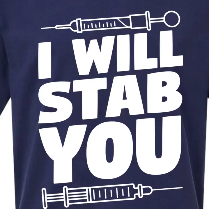 Phlebotomy Lab Assistant Funny Gift I Will Stab You Funny Gift Phlebotomist Cute Sueded Cloud Jersey T-Shirt