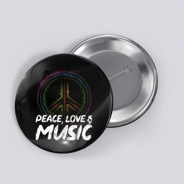 Peace Love And Music Peace Button