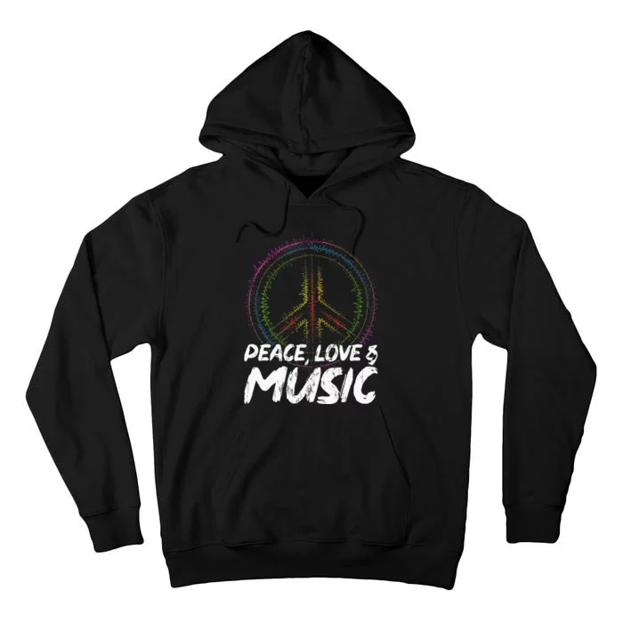 Peace Love And Music Peace Tall Hoodie