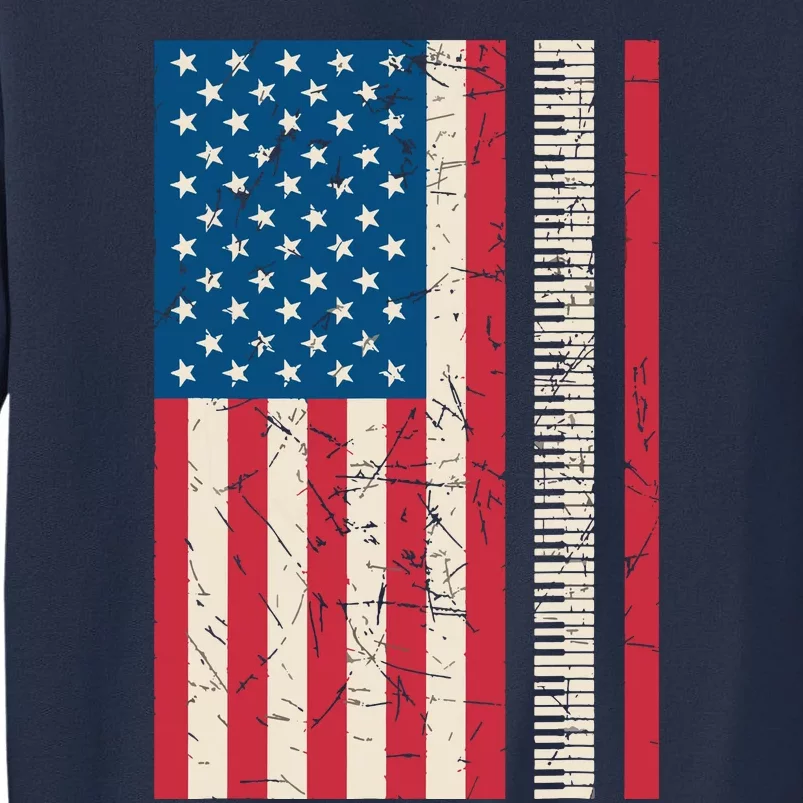 Piano Lover American Flag Patriotic Players Pianist Gift Sweatshirt