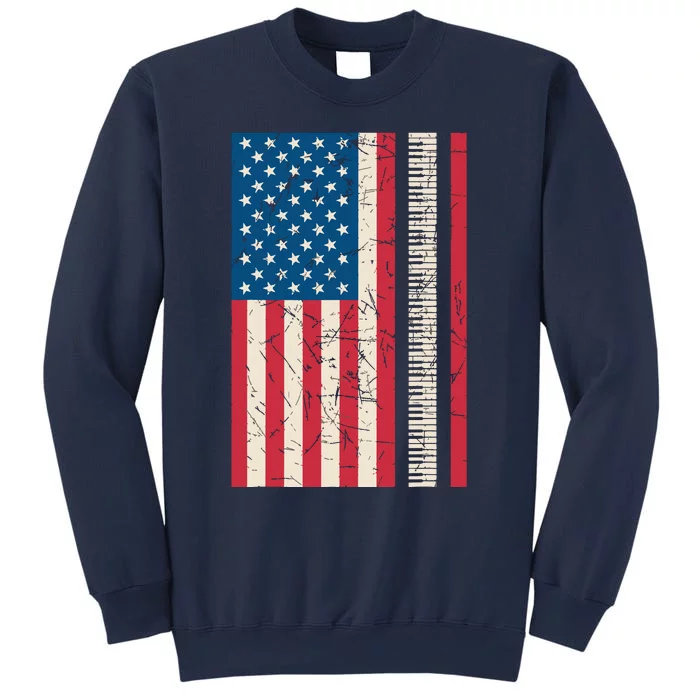 Piano Lover American Flag Patriotic Players Pianist Gift Sweatshirt