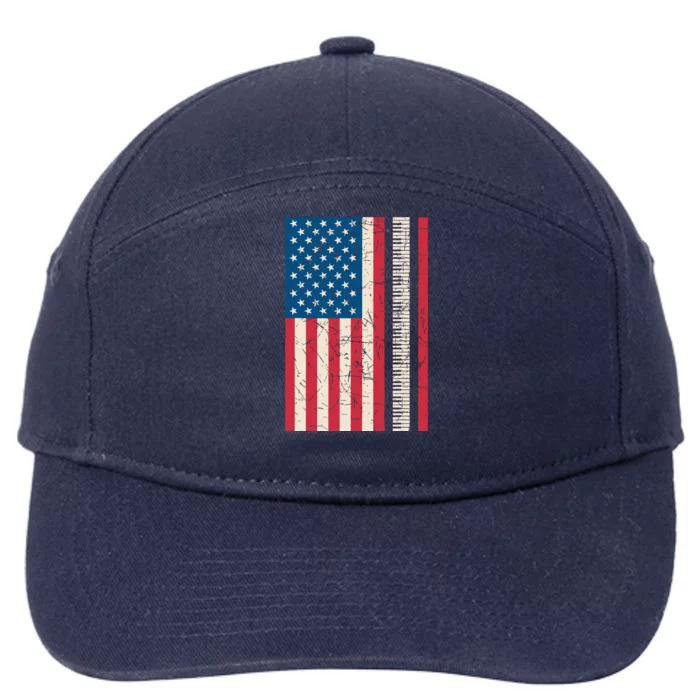 Piano Lover American Flag Patriotic Players Pianist Gift 7-Panel Snapback Hat