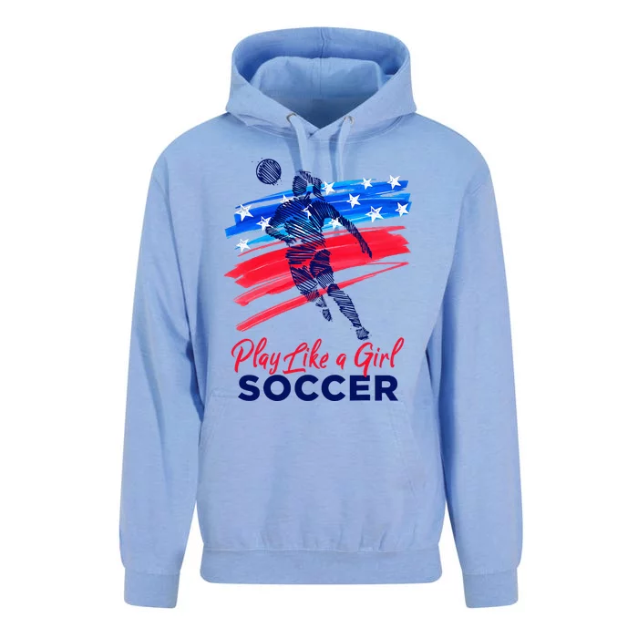 Play Like A Girl Soccer Sport Football Unisex Surf Hoodie