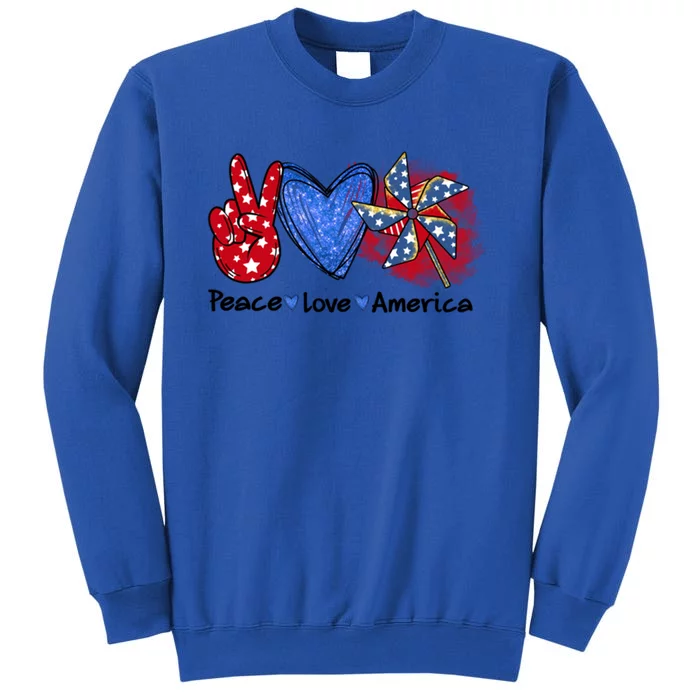 Peace Love America Gift Tall Sweatshirt