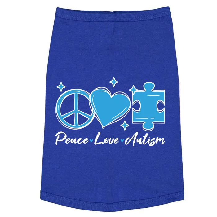 Peace Love Autism Gift Autism Awareness Quote Proud Autistic Gift Doggie Tank