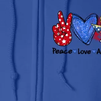 Peace Love America Gift Full Zip Hoodie