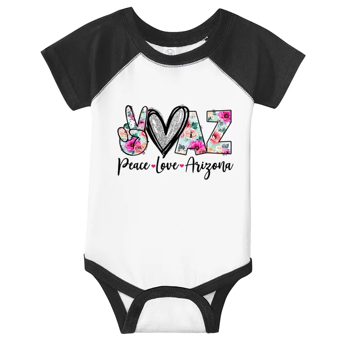 Peace Love Arizona Vinatge Floral Arizona Lovers Infant Baby Jersey Bodysuit